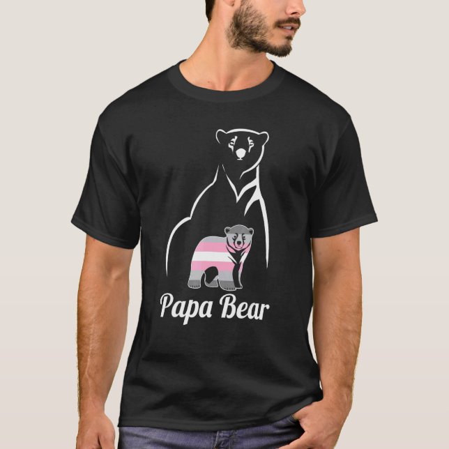 Camiseta Lgbt Demigirl Papa portó la bandera del Orgullo De (Anverso)