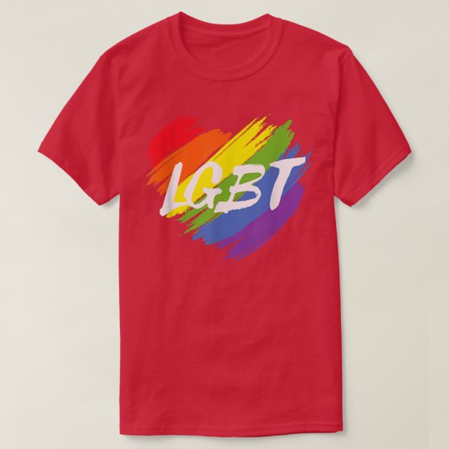 Camiseta LGBT: Diseño del Corazón Arcoiris e Igualdad LGBTQ (Diseño del anverso)