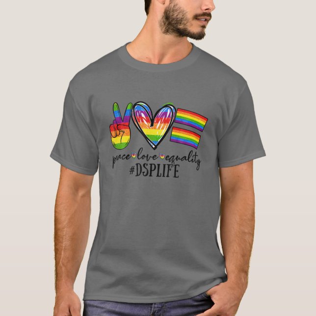 Camiseta LGBT DSP Paz Igualdad de amor DSP Apoyo directo Pr (Anverso)