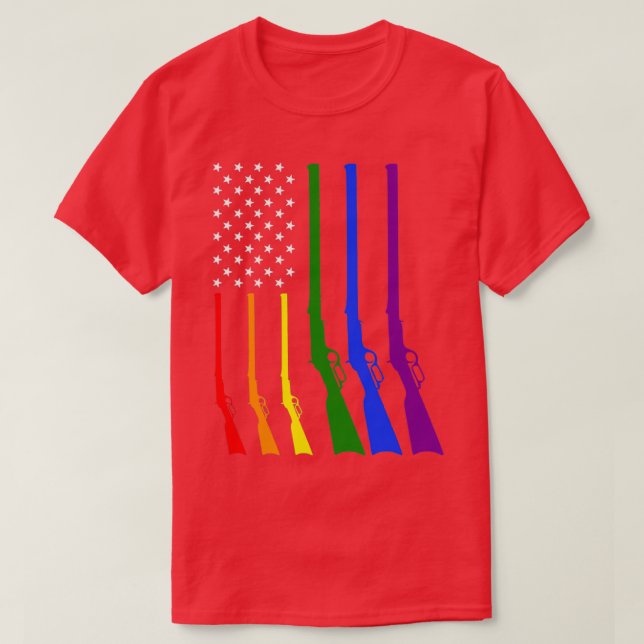 Camiseta Lgbt Flag Hunting Gay Pride America (Diseño del anverso)