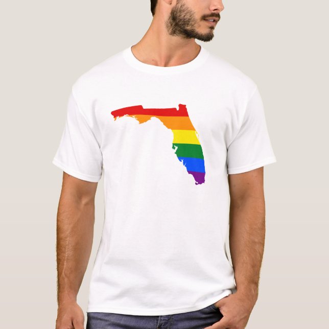 Camiseta LGBT Florida, mapa de la bandera de los Estados Un (Anverso)
