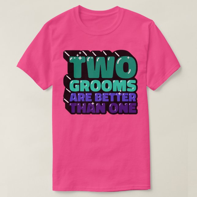 Camiseta LGBT Gay de dos novios (Diseño del anverso)
