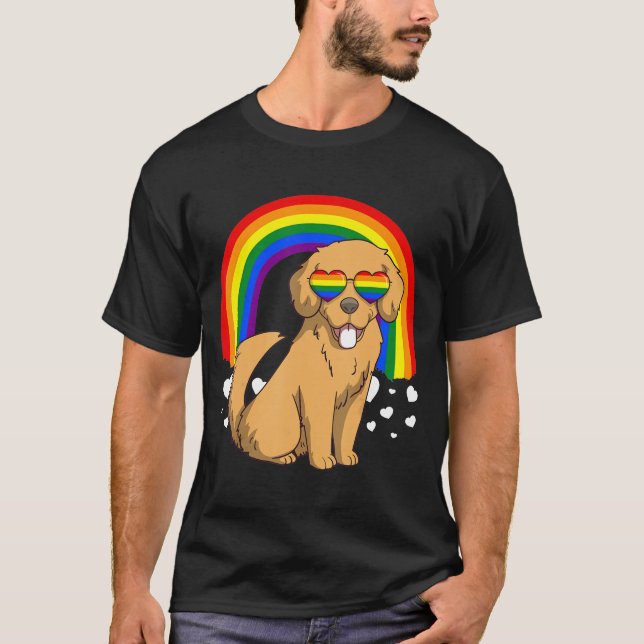 Camiseta Lgbt Golden Retriever Dog Gay Orgullo Arcoiris Lgb (Anverso)