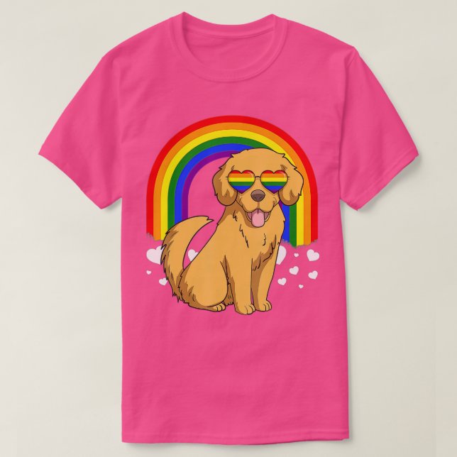 Camiseta LGBT Golden Retriever Dog Gay Pribow LGBTQ (Diseño del anverso)