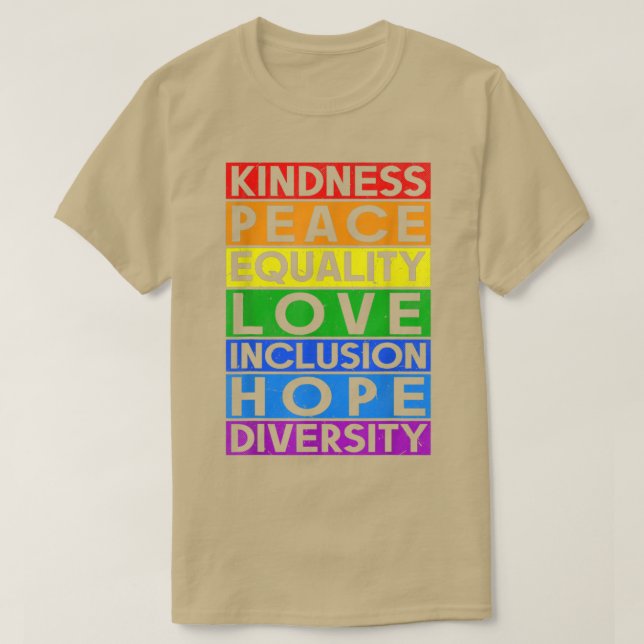 Camiseta Lgbt Graciosa Igualdad Amor Amabilidad Paz Lesbia (Diseño del anverso)