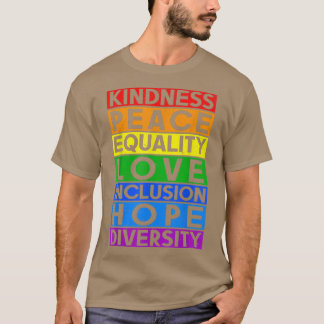 Camiseta Lgbt Graciosa Igualdad Amor Amabilidad Paz Lesbia