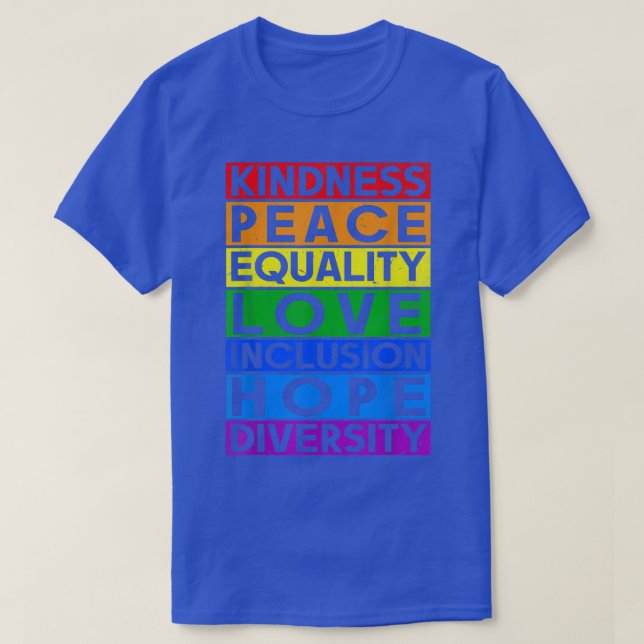 Camiseta Lgbt Graciosa Igualdad Amor Amabilidad Paz Lesbia (Diseño del anverso)
