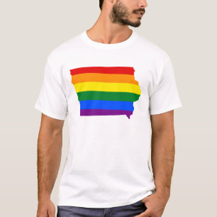 Camiseta LGBT Iowa, mapa de la bandera de los Estados Unido