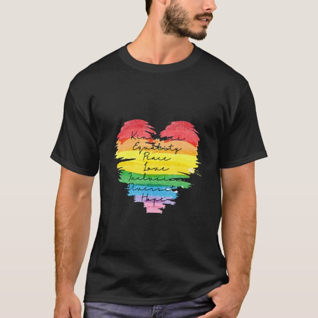 Camiseta LGBT+ Kindness Peace Equality Love Inclusion Diver (Anverso)