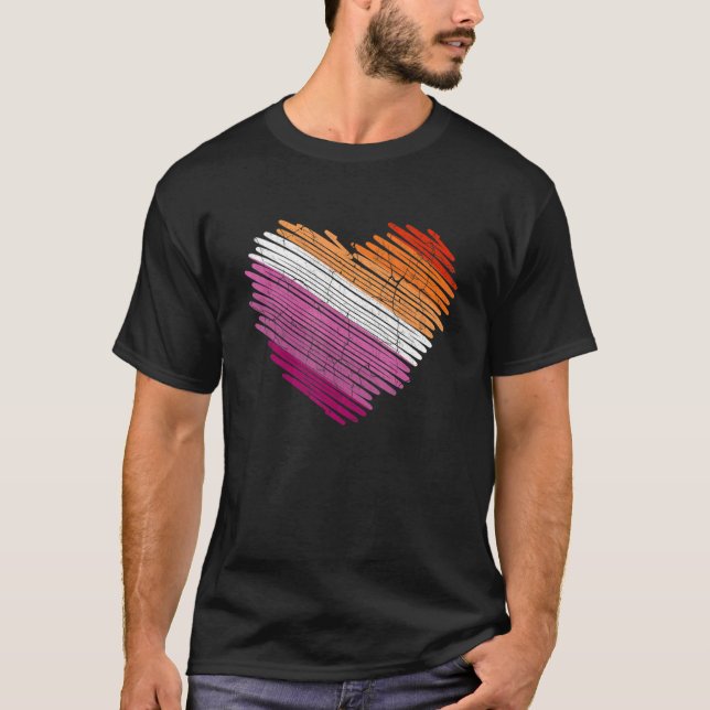 Camiseta Lgbt La Bandera Del Arcoiris Del Orgullo Del Coraz (Anverso)