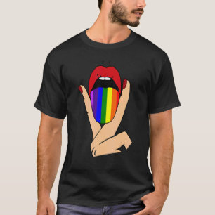 Camiseta Lgbt Lesbian Tongue El Orgullo Gay Lgbt