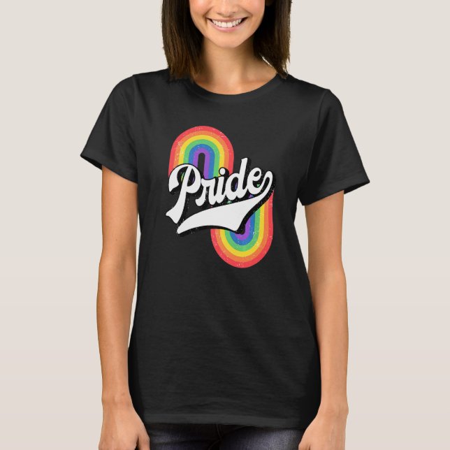 Camiseta Lgbt Lgbt Orgullo retro Lesbiana Bisexual Lgbt (Anverso)