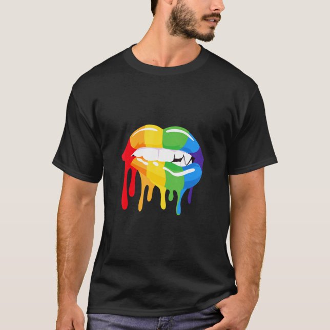 Camiseta Lgbt Lgbtq Colores Arcoiris Aman Vampiro Bisexual  (Anverso)