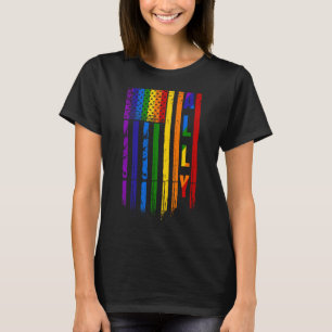 Camiseta Lgbt Lgbtq Orgullo Arcoiris Bandera Norteamericana