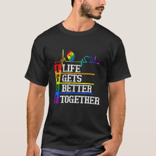 Camiseta Lgbt Life - Gets - Better - Together Heartbeat Rai
