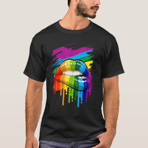 Camiseta Lgbt Lip Arcoiris Apoyo El Orgullo Gay Historia Lg