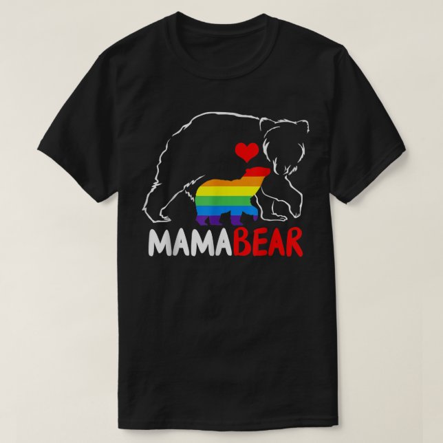 Camiseta LGBT Mama Bear - Gay Pride Equal Rights Rainbow  (Diseño del anverso)