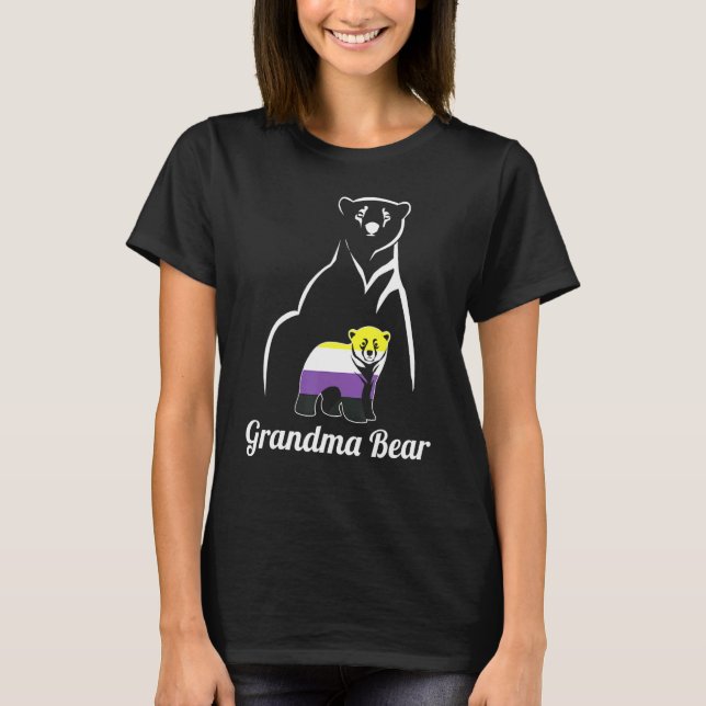 Camiseta LGBT Non Binary Grandma Bear Enby Non Binary Pride (Anverso)