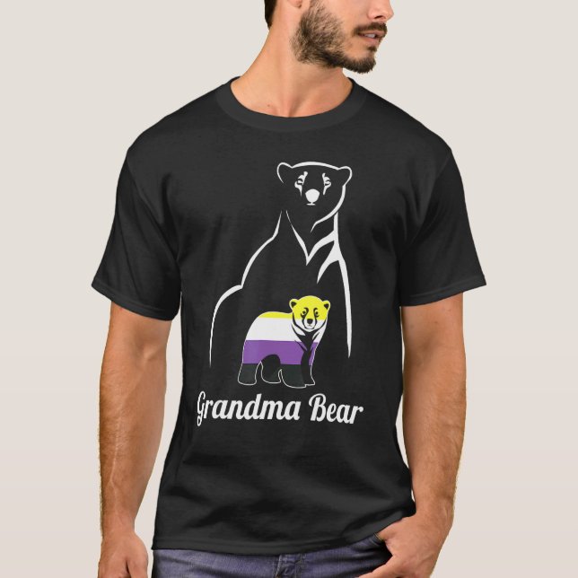 Camiseta LGBT Non Binary Grandma Bear Enby Non Binary Pride (Anverso)