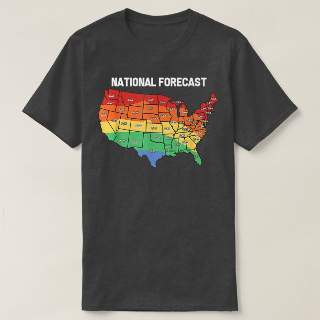 Camiseta Lgbt Orgullo Gay Heart National Forecast Lgbt Mes  (Diseño del anverso)