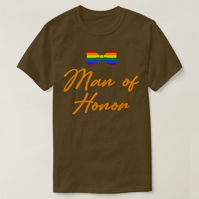 Camiseta Lgbt Orgullo Gay Partido Bachelor Hombre De Honor  (Diseño del anverso)