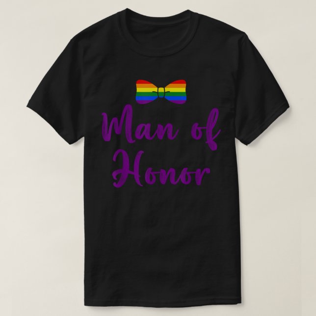 Camiseta Lgbt Orgullo Gay Partido Bachelor Hombre De Honor  (Diseño del anverso)