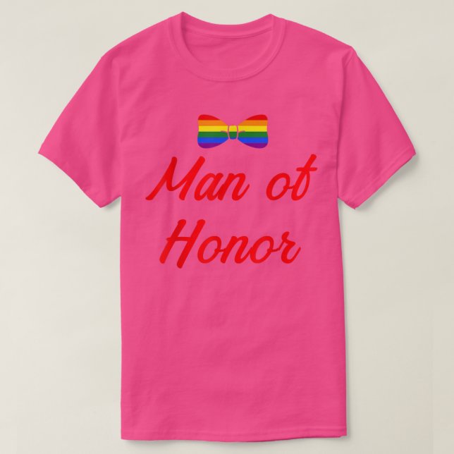Camiseta Lgbt Orgullo Gay Partido Bachelor Hombre De Honor  (Diseño del anverso)