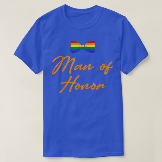 Camiseta Lgbt Orgullo Gay Partido Bachelor Hombre De Honor  (Diseño del anverso)