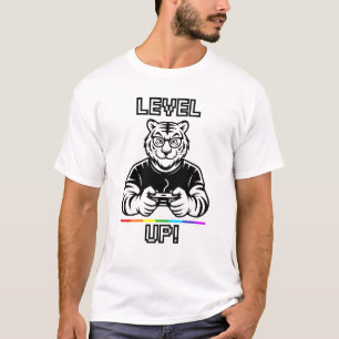 Camiseta LGBT Orgullo Gaymer Tigre Subir de Nivel 
