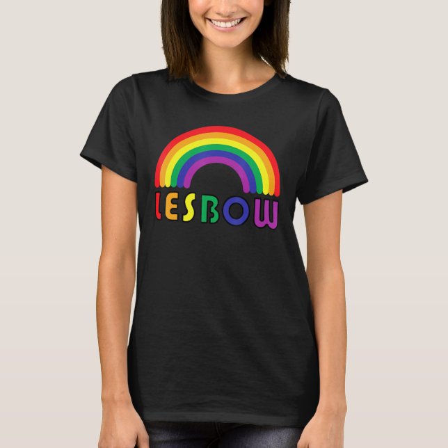 Camiseta Lgbt Orgullo Lesbow Bandera Arcoiris Apoyo a Lesbi (Anverso)