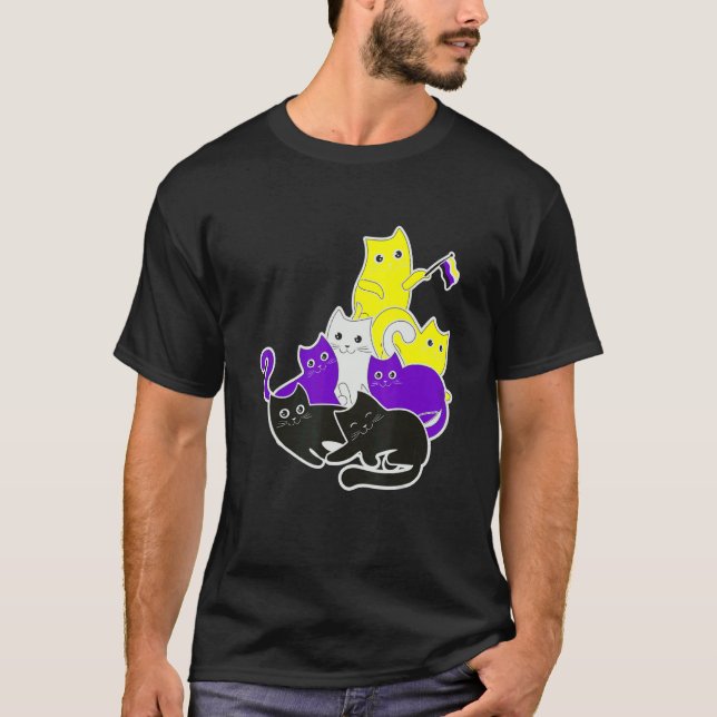 Camiseta Lgbt Orgullo Movimiento Social Bandera De Gato No  (Anverso)