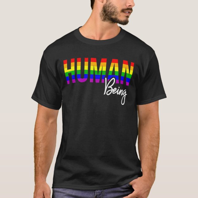 Camiseta Lgbt Orgullo Ser Humano Gay Lesbiana Apoyo Al Arco (Anverso)