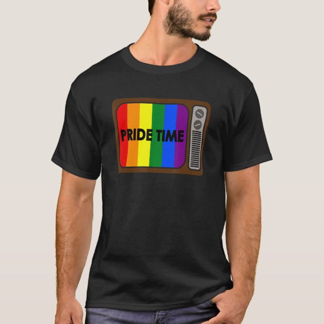Camiseta Lgbt Orgullo Tiempo Rainbow Tv Mes Gay (Anverso)