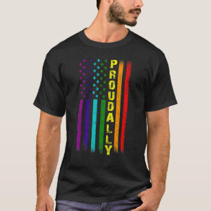 Camiseta Lgbt Orgulloso Ally Lgbtq Orgulloso Banderas Estad