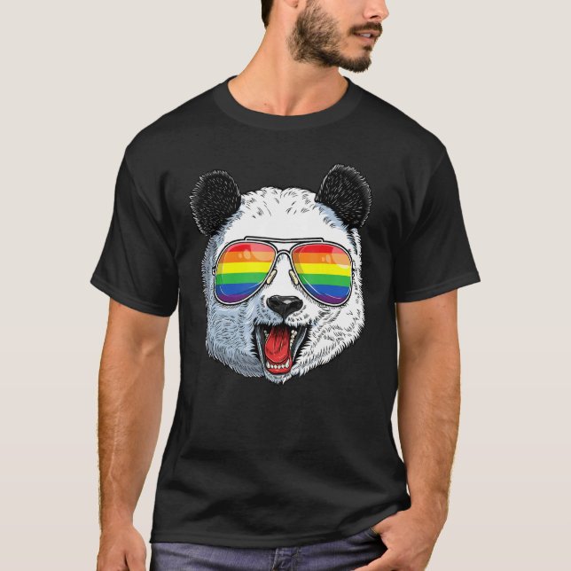 Camiseta Lgbt Pandas Gay Pride Month Rainbow Flag Lgbtq Sun (Anverso)