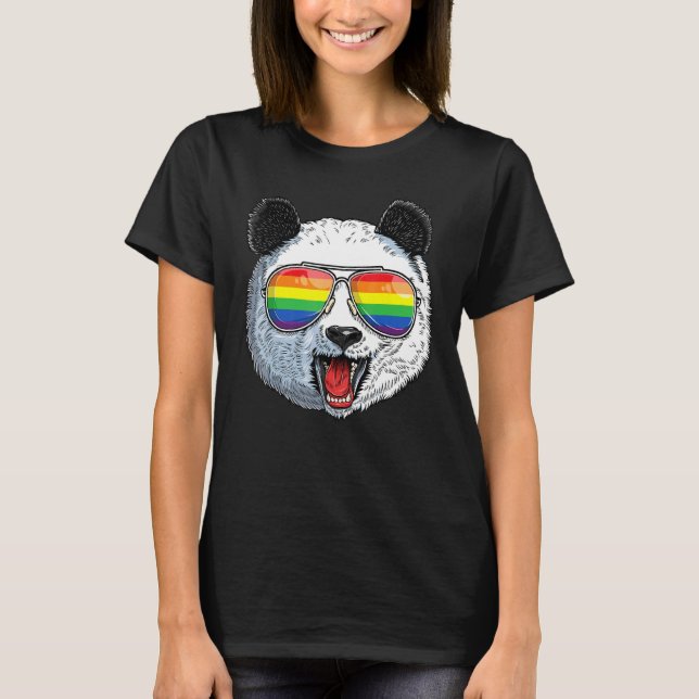Camiseta Lgbt Pandas Orgullo Gay Mes Bandera Arcoiris Lgbtq (Anverso)