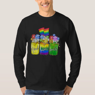 Camiseta Lgbt Peace Love Equality Rainbow Flor Lgbt Bandera
