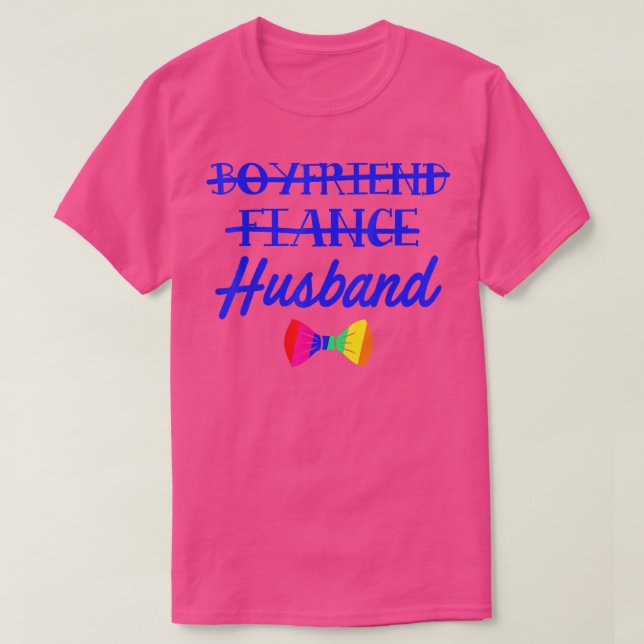 Camiseta Lgbt Pride Gay Bachelor Party Boyfriend Engagement (Diseño del anverso)