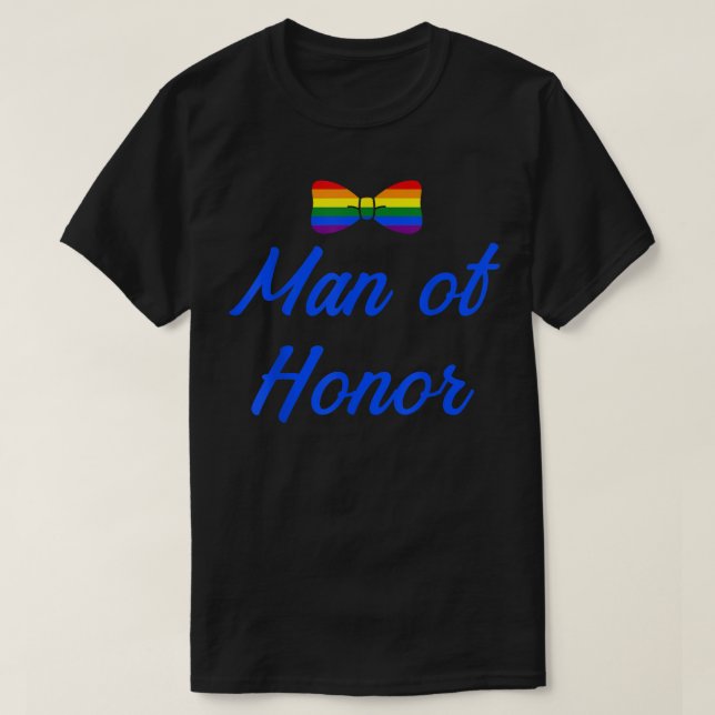 Camiseta Lgbt Pride Gay Bachelor Party Man Of Honor Engagem (Diseño del anverso)