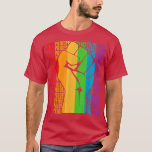 Camiseta LGBT Pride Month Rainbow Flag Fist Queer LGBTQ