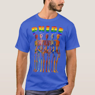 Camiseta LGBT Pride Month Skeleton Rainbow Say Gay Ally