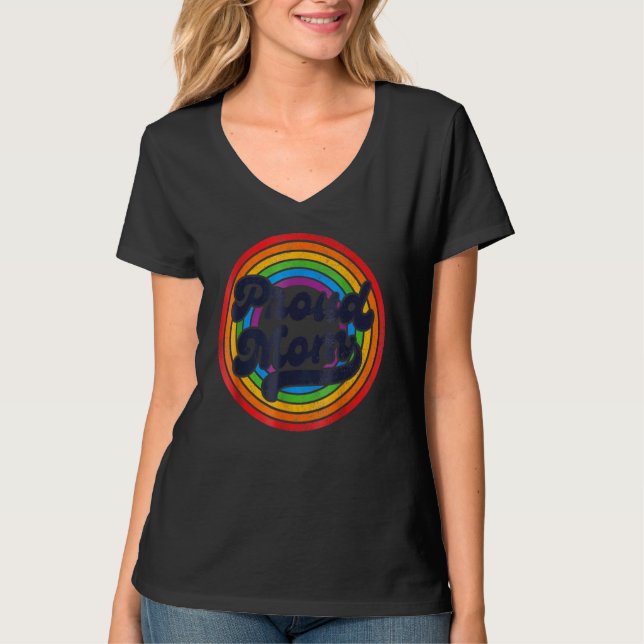 Camiseta Lgbt Proud Mom, Gay Pride Lgbt Ally Rainbow, Mothe (Anverso)