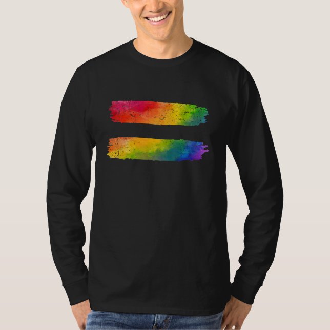 Camiseta LGBT Q Equality Gay Pride Lesbian Rainbow Flag Pro (Anverso)