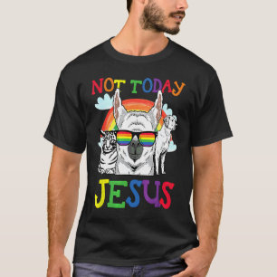 Camiseta LGBT Q Satanico No Hoy Jesus Llama Gato Perro Góti