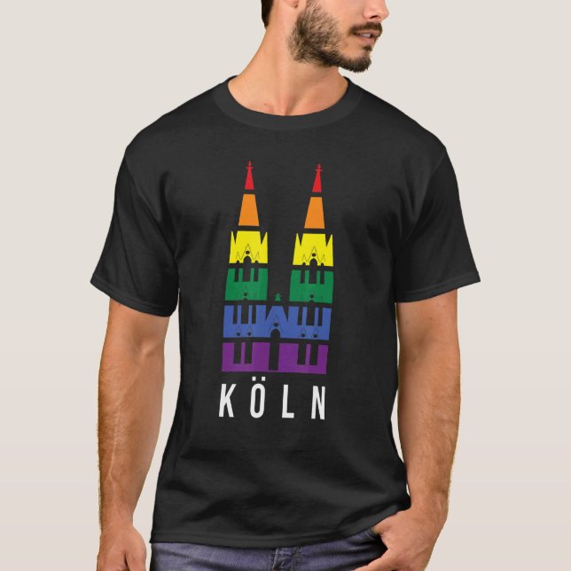 Camiseta LGBT Rainbow Cologne Gay CSD (Anverso)
