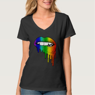 Camiseta Lgbt Rainbow Lips Orgullo Gay Homosexual Lesbiana