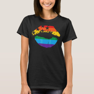 Camiseta Lgbt Rainbow Lips Orgullo Gay Homosexual Lesbiana