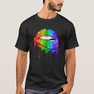 Camiseta Lgbt Rainbow Lips Orgullo Homosexual Lesbiana T