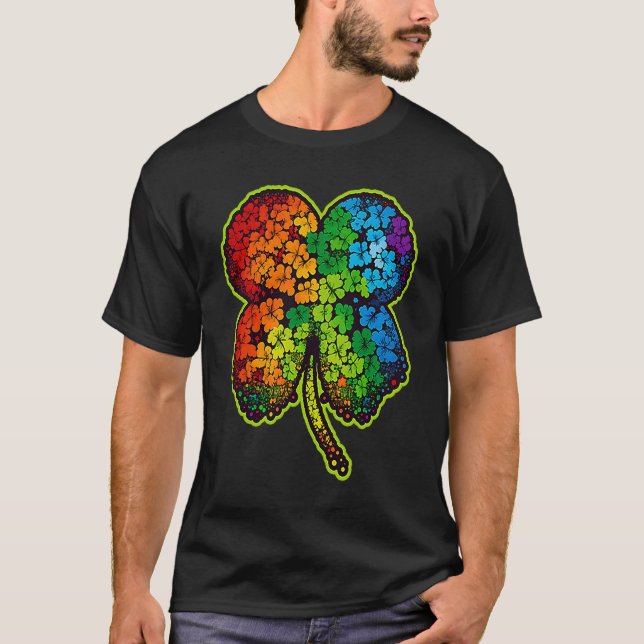 Camiseta LGBT Rainbow Supporter Gay St Patricks Day (Anverso)