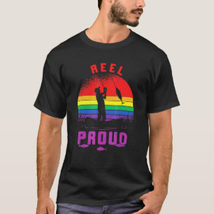 Camiseta Lgbt Reel Pescador Orgulloso Gay Angler Retro Quee